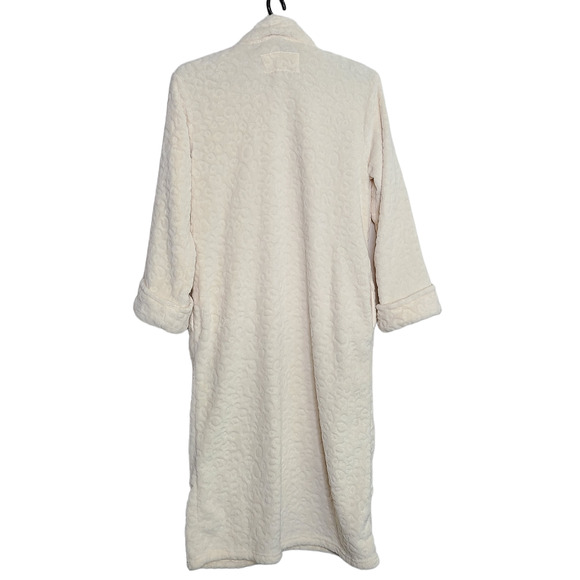 Oscar De La Renta Vintage Plush Robe Jacket Cream Full Zip Small Medium - Picture 2 of 5